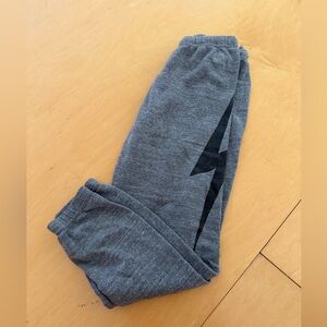 Aviator Nation Gray Joggers with Black Lightning Bolt